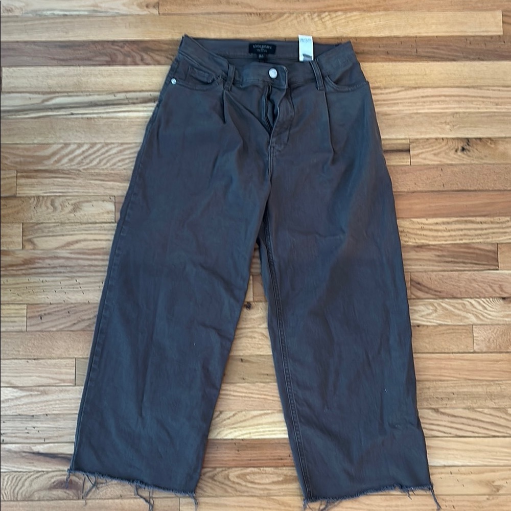 Banana Republic Taupe Wide-Leg Crop Pants